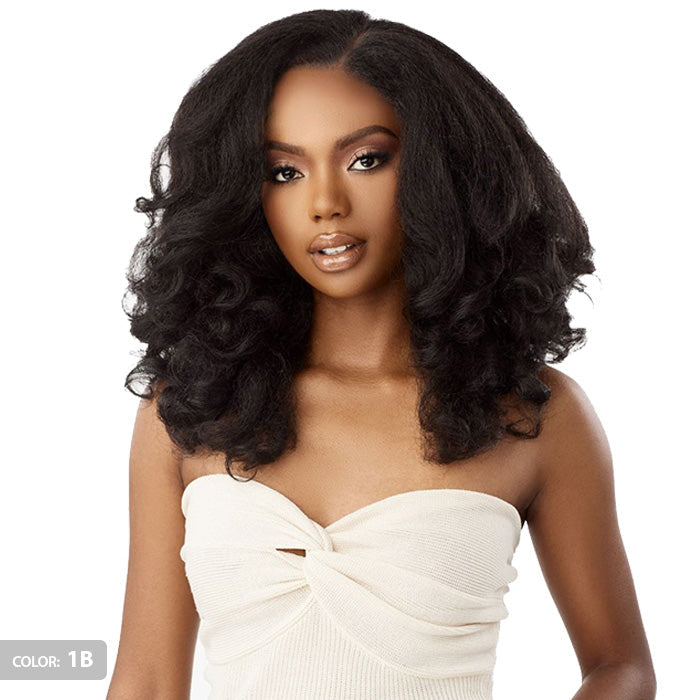 Sensationnel Curls Kinks Textured Lace Kinky Edges Glueless HD Lace Front Wig - Y-PART KINKY ROLLER SET 16"