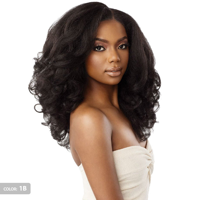 Sensationnel Curls Kinks Textured Lace Kinky Edges Glueless HD Lace Front Wig - Y-PART KINKY ROLLER SET 16"