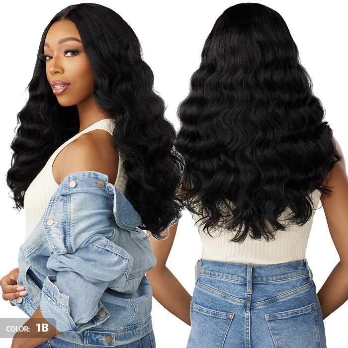 Sensationnel Curls Kinks Kinky Edges Glueless Y-Part HD Lace Front Wig - KINKY LOOSE WAND CURL 24"