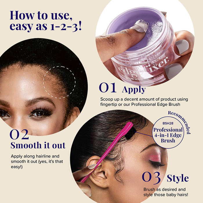 Red By Kiss Edge Fixer 24 Edge Control Max Hold Non-Flaxing Wax Gel - 1.01 Fl.Oz (30 ml)