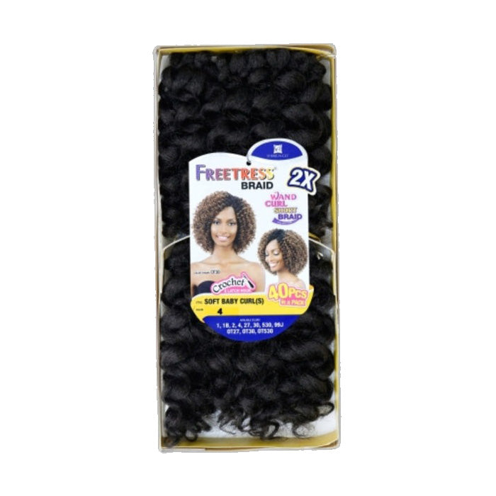 Freetress Braid 2X Wand Curl Short Braid Crochet SOFT BABY CURL(S) - 40 PCS