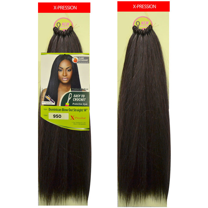 Outre X-Pression Pre Loop Crochet Braid DOMINICAN BLOWOUT STRAIGHT 14/22 Inch