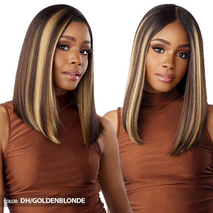 Sensationnel What Lace Human Hair Blend Glueless 13X6 HD Lace Front Wig - SHIYANA 14"