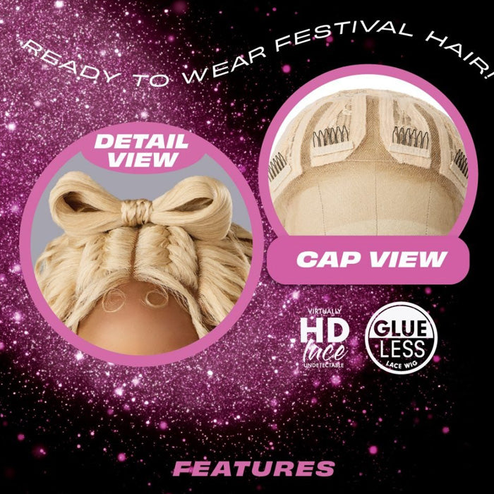 Sensationnel Shear Muse Festi-Gal Glueless HD Lace Front Wig - RIBBON GAL