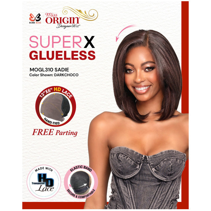 Bobbi Boss Miss Origin SuperX Glueless 13x6 HD Lace Frontal Wig - MOGL310 SADIE - Human Hair Blend