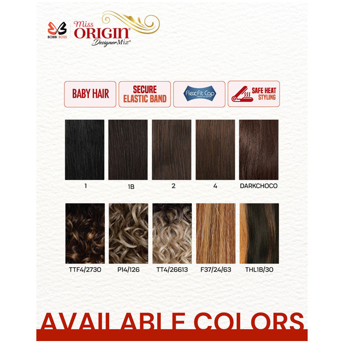 Bobbi Boss Miss Origin SuperX Glueless 13x6 HD Lace Frontal Wig - MOGL310 SADIE - Human Hair Blend