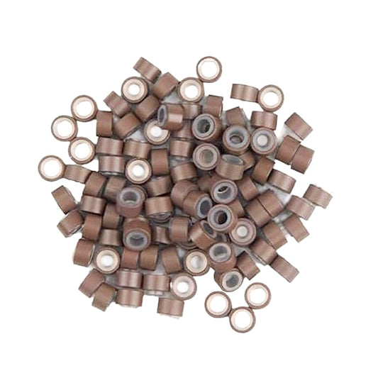 Silicone Micro Tube Ring Beads for Extension - LIGHT BROWN 300 Pcs (5/3/3 mm)