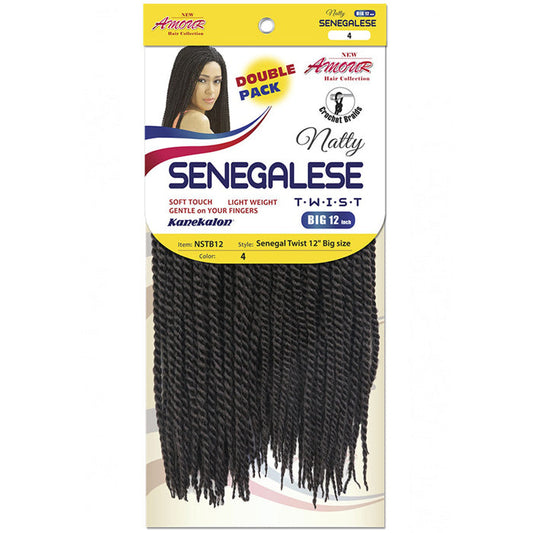 Amour Natty Crochet Braids - SENEGALESE TWIST BIG 12" (Double Pack)