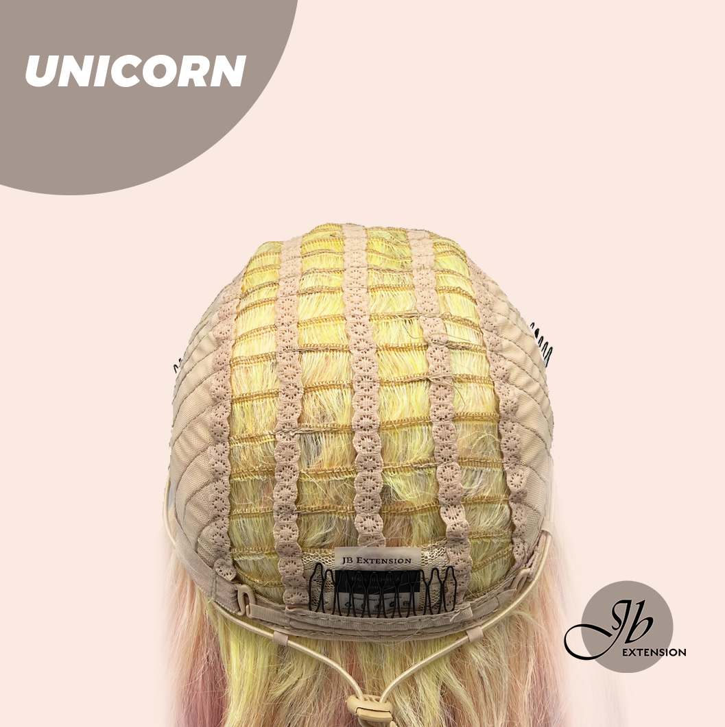 JBEXTENSION 26 Inches Curly Rainbow Color with Tinsel Halloween Style Headband Wig UNICORN