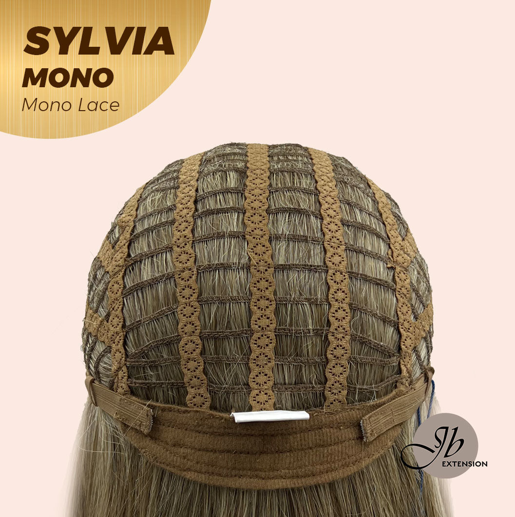 JBEXTENSION SYLVIA MONO Partial Monofilament Wig 20 Inches Dirty Blonde Curly Partial Mono Lace Glueless Wig SYLVIA MONO