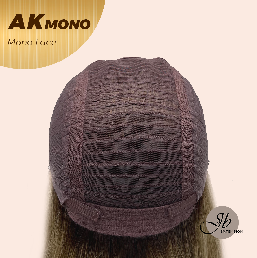 JBEXTENSION AK MONO Monofilament Handmade Wig 6X5 Full Monofilament Hand Tied Top Wig 13 Inches Blonde Mono Lace Wig With Anti-slip Silicone Strips Glueless Wig AK MONO【BENDY EAR TABS】