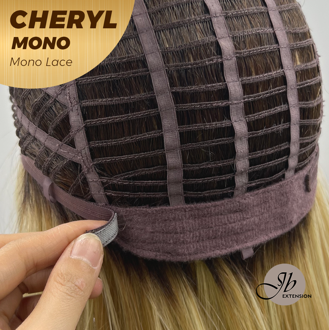 JBEXTENSION CHERYL MONO Monofilament Handmade Wig 6X5 Full Monofilament Hand Tied Top Wig 22 Inches Blonde Mono Lace Wig With Anti-slip Silicone Strips Glueless Wig CHERYL MONO【BENDY EAR TABS】