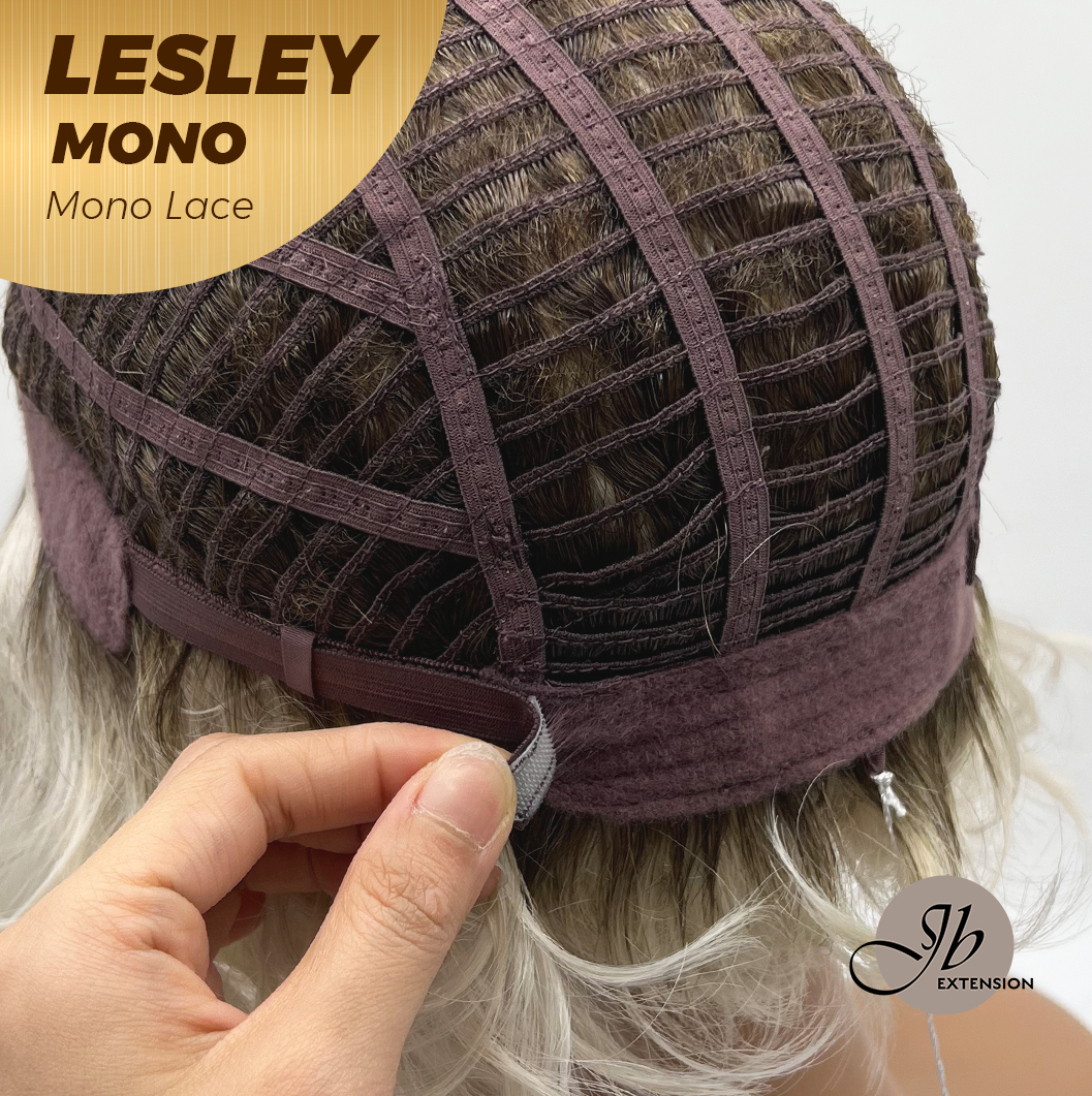 JBEXTENSION LESLEY MONO Monofilament Handmade Wig 6X5 Full Monofilament Hand Tied Top Wig 10 Inches Silver Curly Mono Lace Wig With Anti-slip Silicone Strips Glueless Wig LESLEY MONO【BENDY EAR TABS】