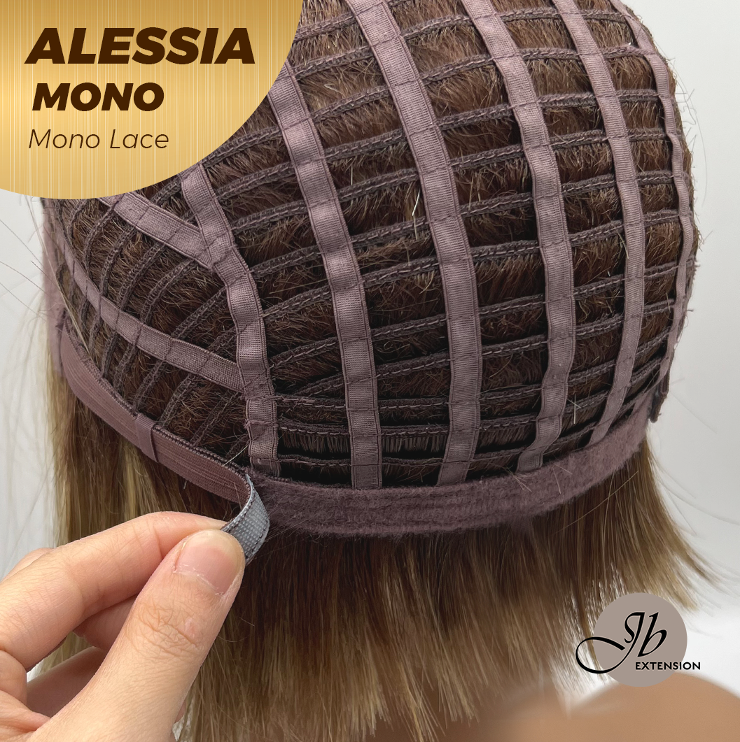 [PRE-ORDER] JBEXTENSION ALESSIA MONO Monofilament Handmade Wig 6X5 Full Monofilament Hand Tied Top Wig 10 Inches Bob Cut Mix Blonde Mono Lace Wig Glueless Wig ALESSIA MONO【BENDY EAR TABS】