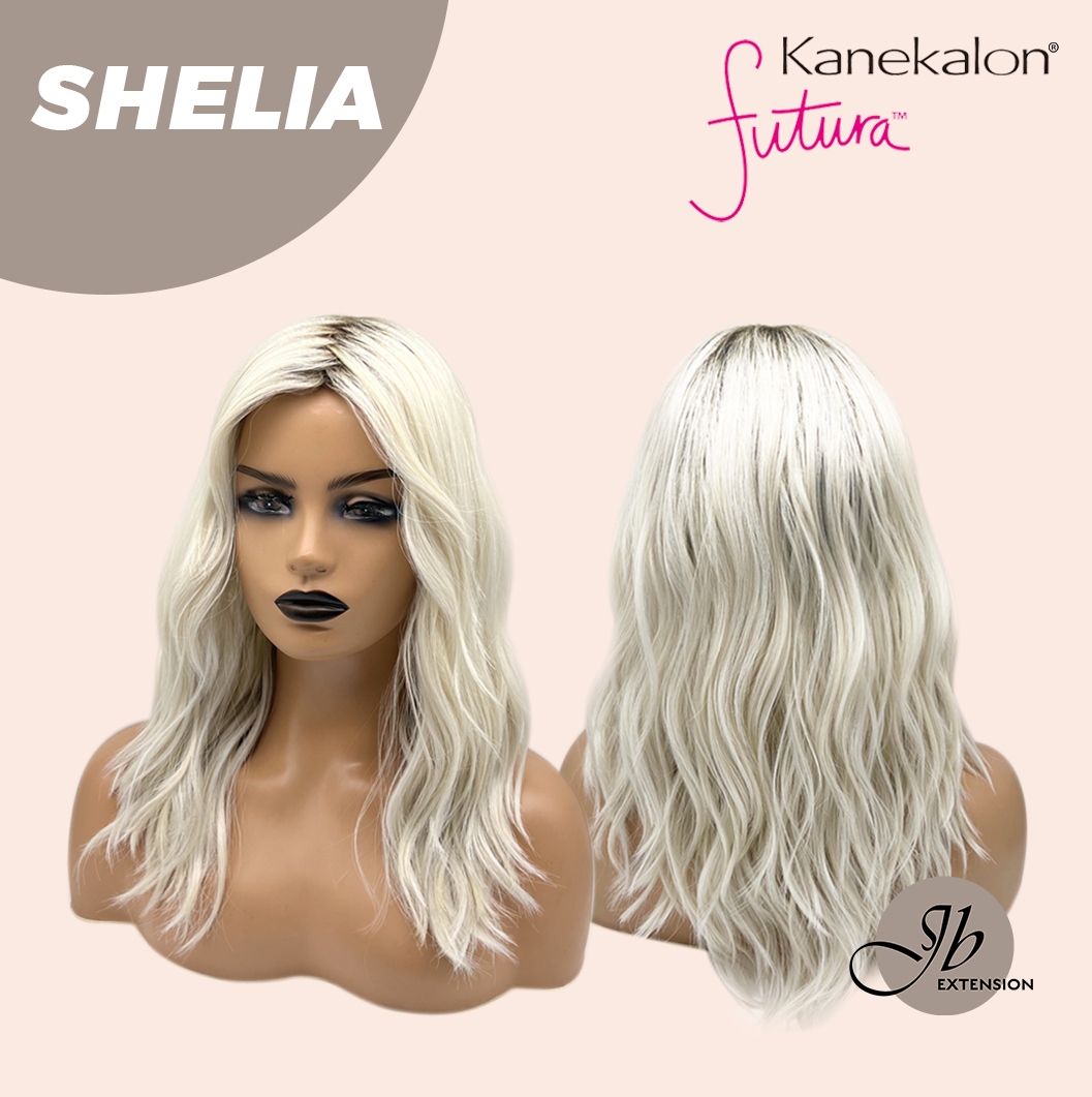 JBEXTENSION 18 Inches Wave White Blonde Women Fashion Full Machine Wig SHELIA【PLUS PERMATEASE】【BENDY EAR TABS】