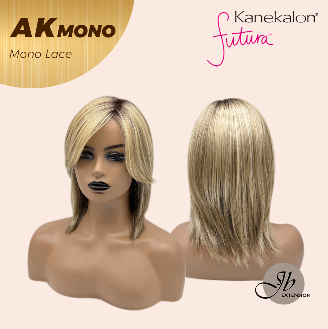 JBEXTENSION AK MONO Monofilament Handmade Wig 6X5 Full Monofilament Hand Tied Top Wig 13 Inches Blonde Mono Lace Wig With Anti-slip Silicone Strips Glueless Wig AK MONO【BENDY EAR TABS】