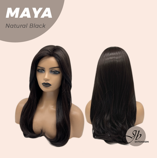 JBEXTENSION 22 Inches Natural Black Women Fashion Full Machine Wig MAYA NATURAL BLACK【PLUS PERMATEASE】【BENDY EAR TABS】