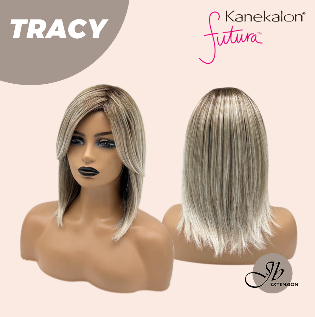 JBEXTENSION 14 Inches Mix Blonde with Dark Root Women Fashion Full Machine Wig TRACY【PLUS PERMATEASE】【BENDY EAR TABS】