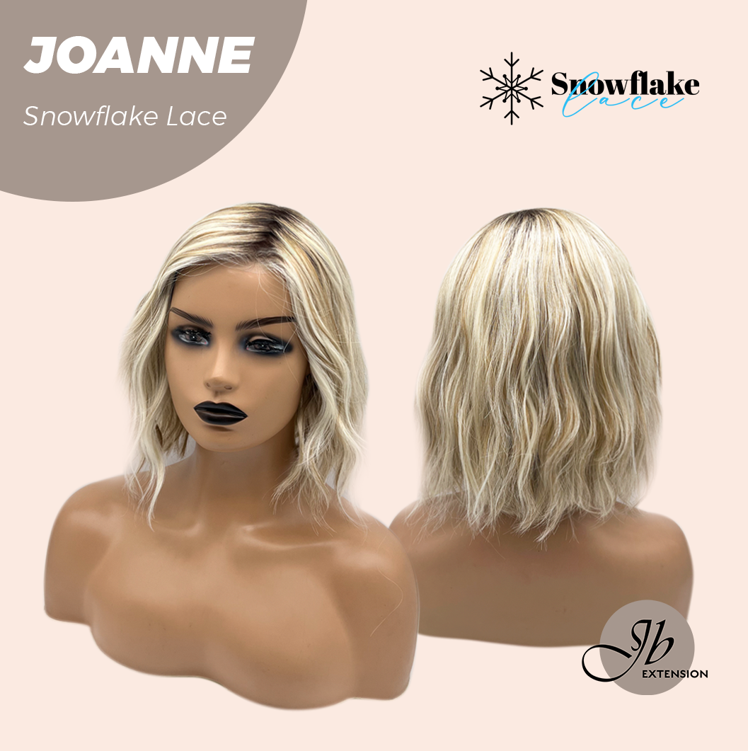 JBEXTENSION 11 Inches Mix Blonde Pre-Cut Side Part Snowflake Lace Frontlace Glueless Wig JOANNE【BENDY EAR TABS】