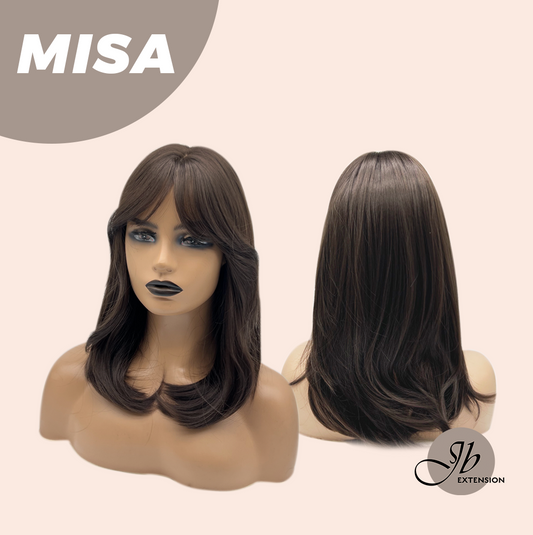 JBEXTENSION 16 Inches Cold Brown Wig With Bangs MISA