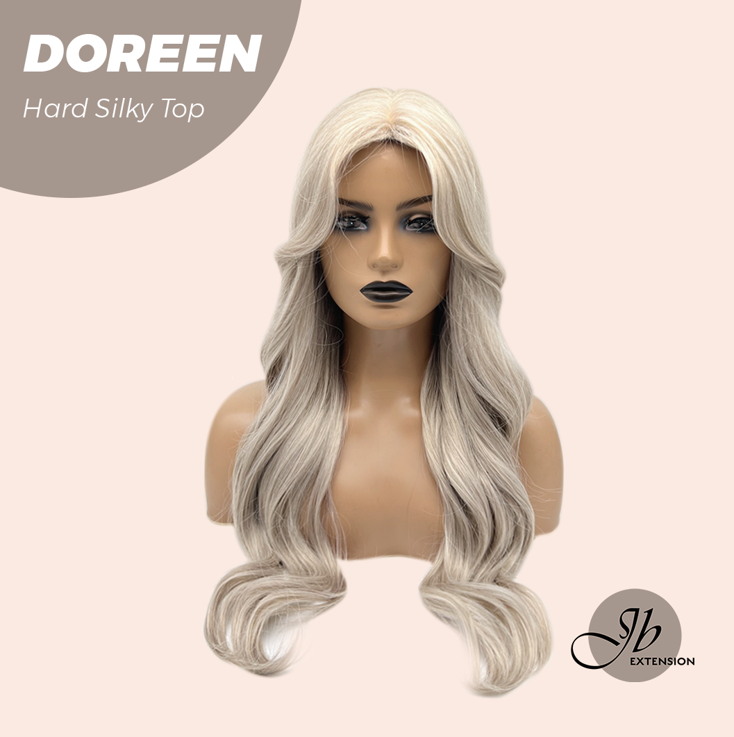 JBEXTENSION 26 Inches Scalpiana Curly Cream Blonde 3.5X4 Hard Silky Top Natural Scalp Effect Wig DOREEN