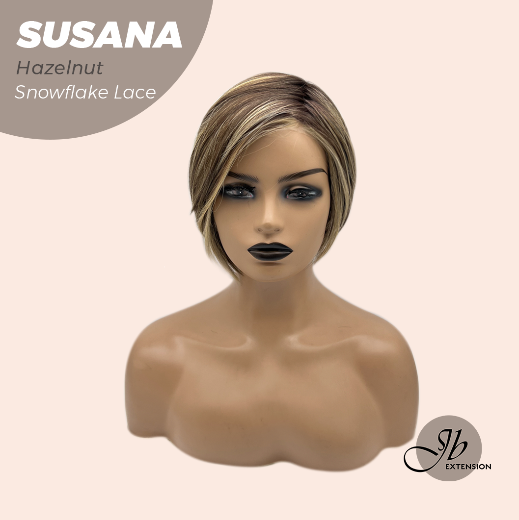 [PRE-ORDER] JBEXTENSION 9 Inches Hazelnut Pre-Cut Side Part Snowflake Lace Frontlace Glueless Wig SUSANA HAZELNUT【BENDY EAR TABS】