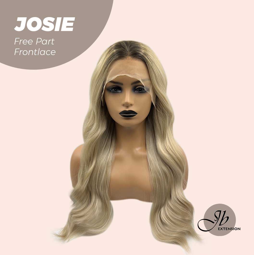 JBEXTENSION 26 Inches Blonde With Dark Root Wave Lace Front Wig.Pre Plucked 6*14 HD Transparent Lace Frontal Glueless Wig JOSIE