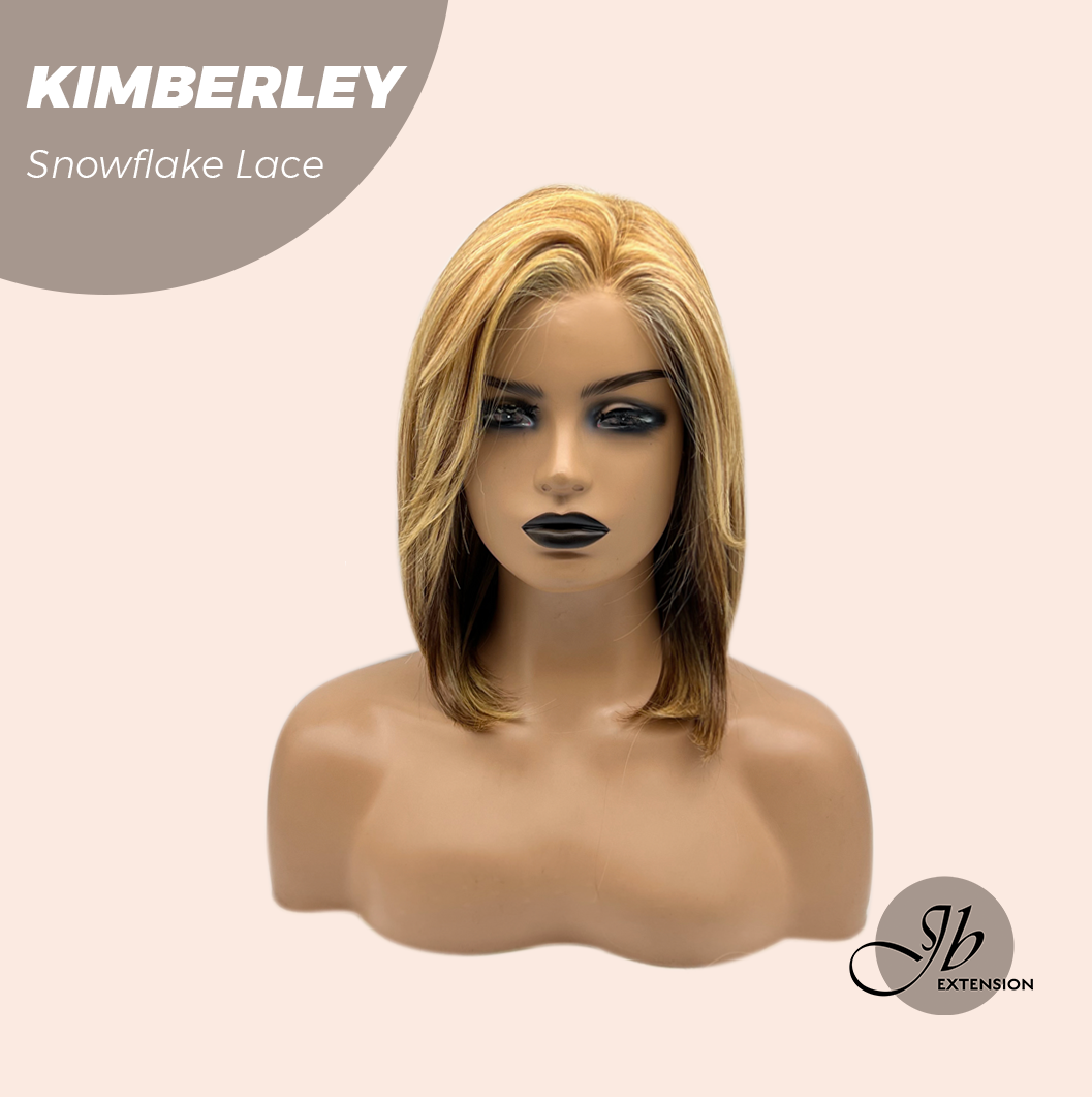 JBEXTENSION 14 Inches Honey Blonde Pre-Cut Snowflake Lace Frontlace Glueless Wig KIMBERLEY【PERMATEASE】【BENDY EAR TABS】