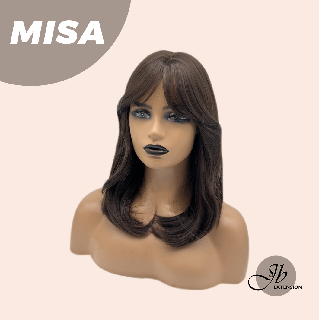 JBEXTENSION 16 Inches Cold Brown Wig With Bangs MISA
