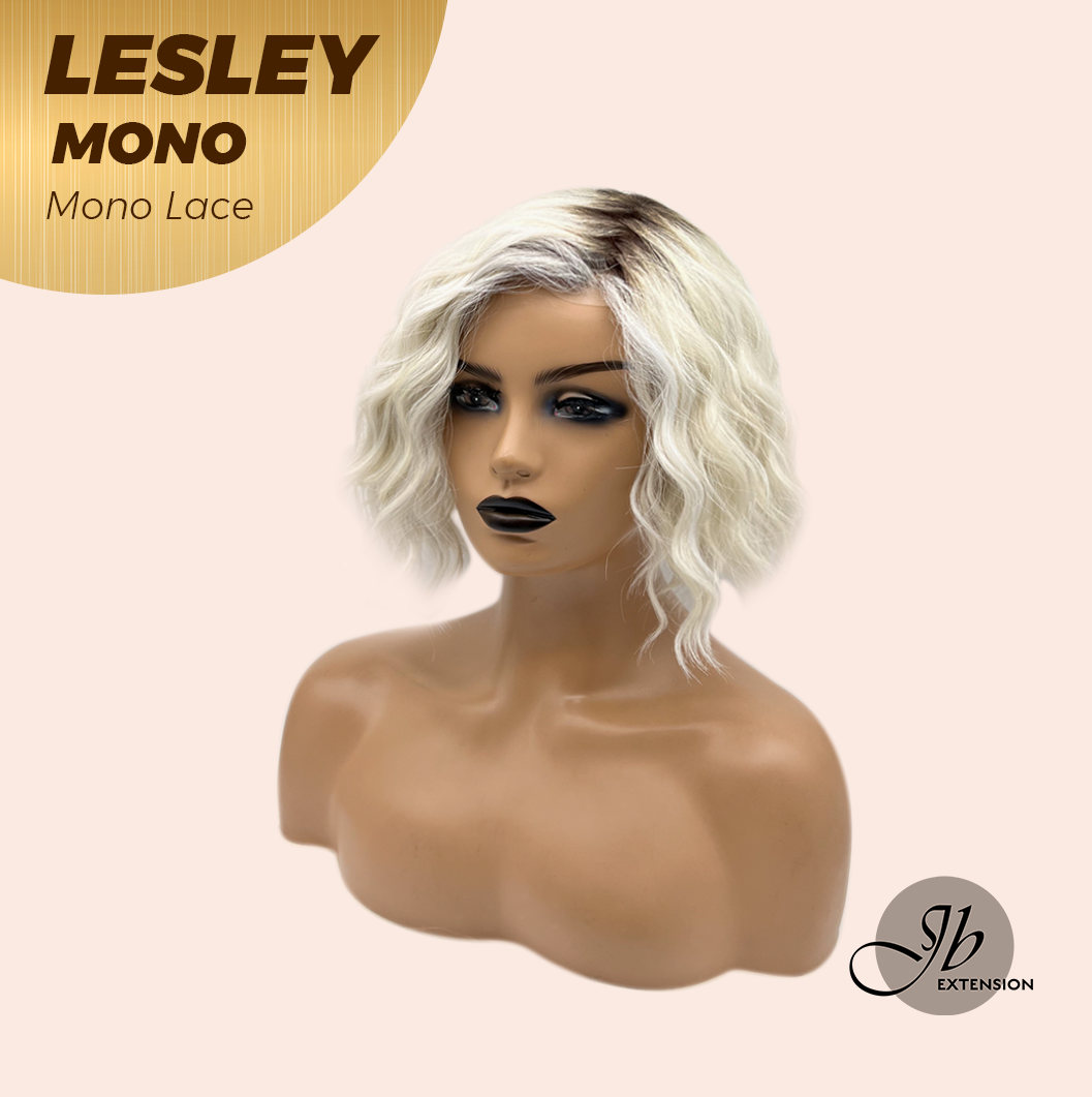 JBEXTENSION LESLEY MONO Monofilament Handmade Wig 6X5 Full Monofilament Hand Tied Top Wig 10 Inches Silver Curly Mono Lace Wig With Anti-slip Silicone Strips Glueless Wig LESLEY MONO【BENDY EAR TABS】
