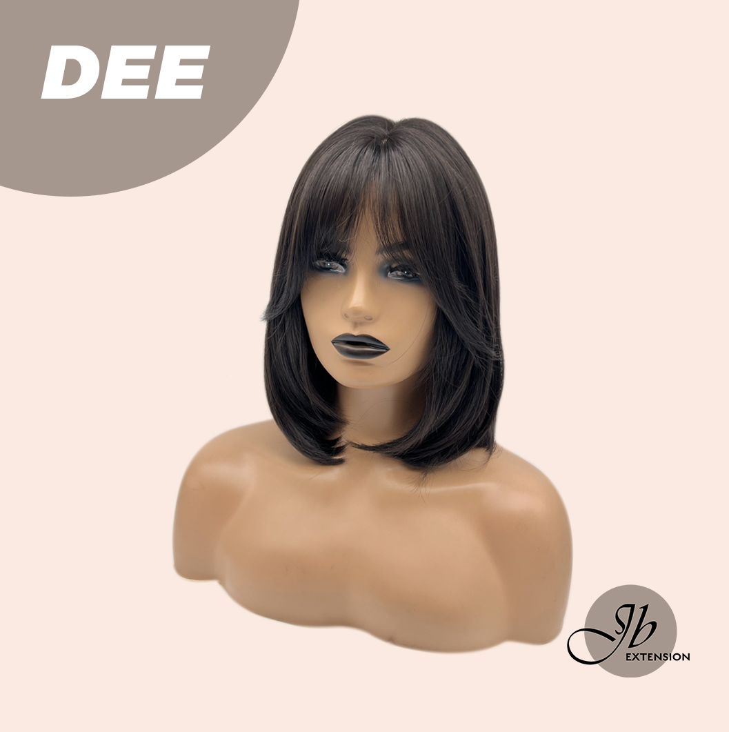 JBEXTENSION 14 Inches Midnight Brown( Black/Brown) Wig with Bangs DEE