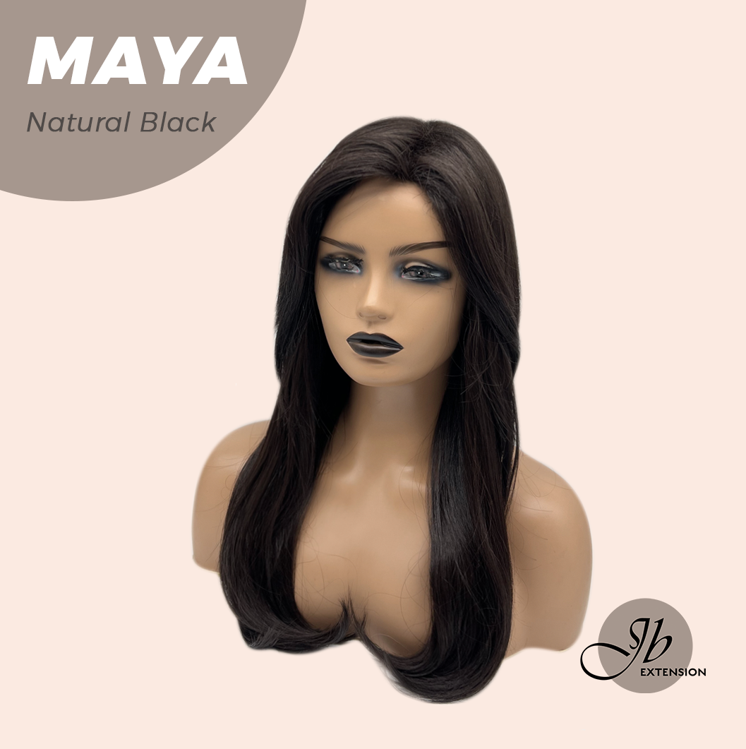 JBEXTENSION 22 Inches Natural Black Women Fashion Full Machine Wig MAYA NATURAL BLACK【PLUS PERMATEASE】【BENDY EAR TABS】