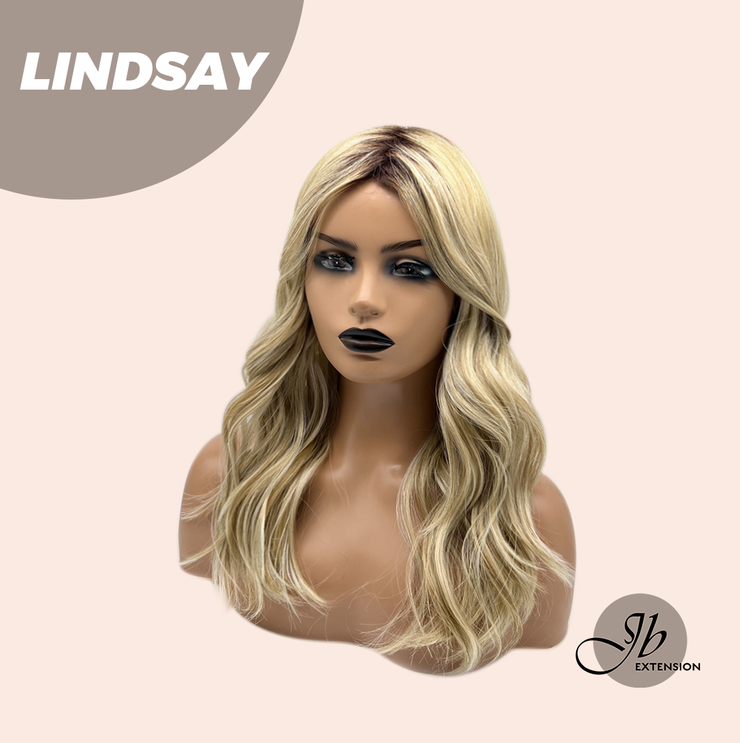 JBEXTENSION 18 Inches Curly Blonde Women Fashion Full Machine Wig LINDSAY【PLUS PERMATEASE】【BENDY EAR TABS】
