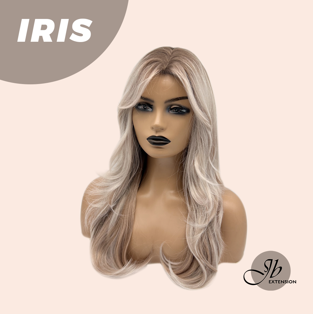 JBEXTENSION 22 Inches Curly Pinkish Blonde Highlight Wig IRIS