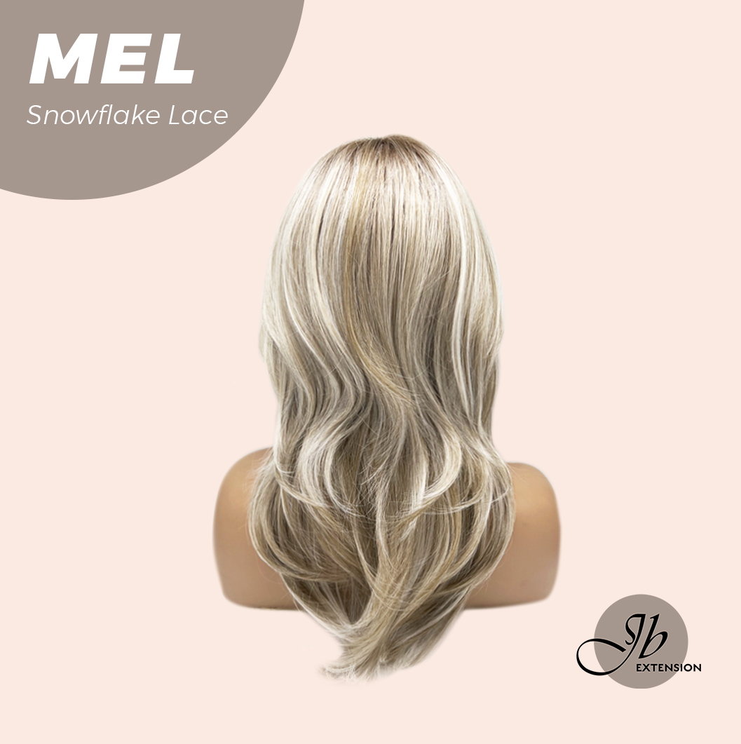 JBEXTENSION 20 Inches Ash Blonde Curly Pre-Cut Snowflake Lace Frontlace Glueless Wig MEL【PERMATEASE】【BENDY EAR TABS】