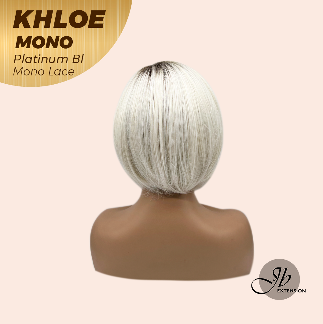[PRE-ORDER] JBEXTENSION KHLOE MONO 6X5 Full Monofilament Hand Tied Top Wig 12 Inches Bob Cut Platinum Blonde Mono Lace Handmade Futura Fiber Wig With Anti-slip Silicone Strips Glueless Wig KHLOE MONO PLATINUM BLONDE【BENDY EAR TABS】