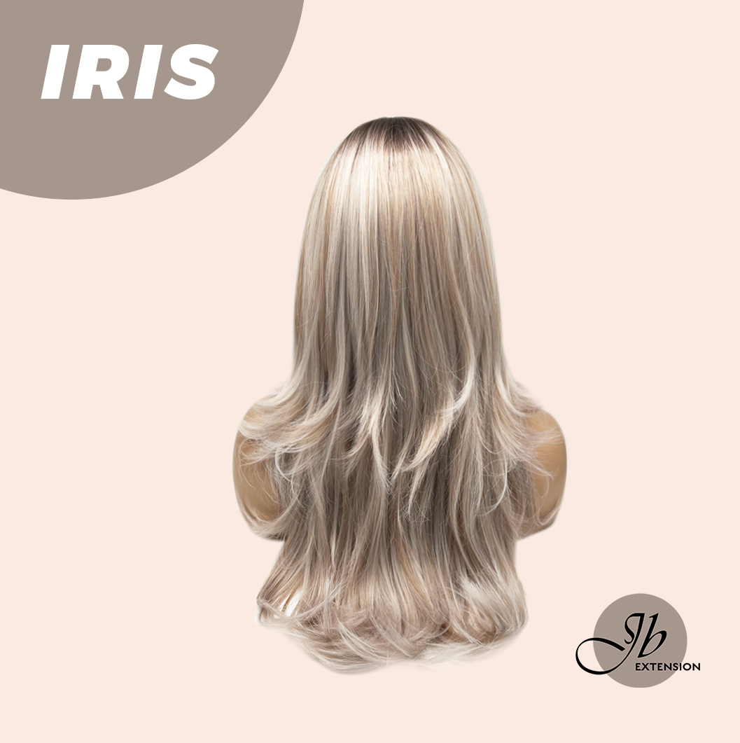 JBEXTENSION 22 Inches Curly Pinkish Blonde Highlight Wig IRIS