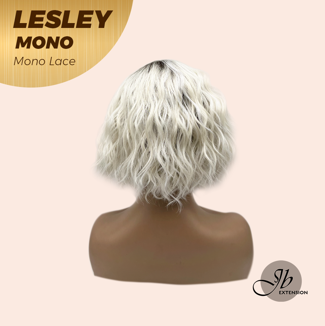JBEXTENSION LESLEY MONO Monofilament Handmade Wig 6X5 Full Monofilament Hand Tied Top Wig 10 Inches Silver Curly Mono Lace Wig With Anti-slip Silicone Strips Glueless Wig LESLEY MONO【BENDY EAR TABS】
