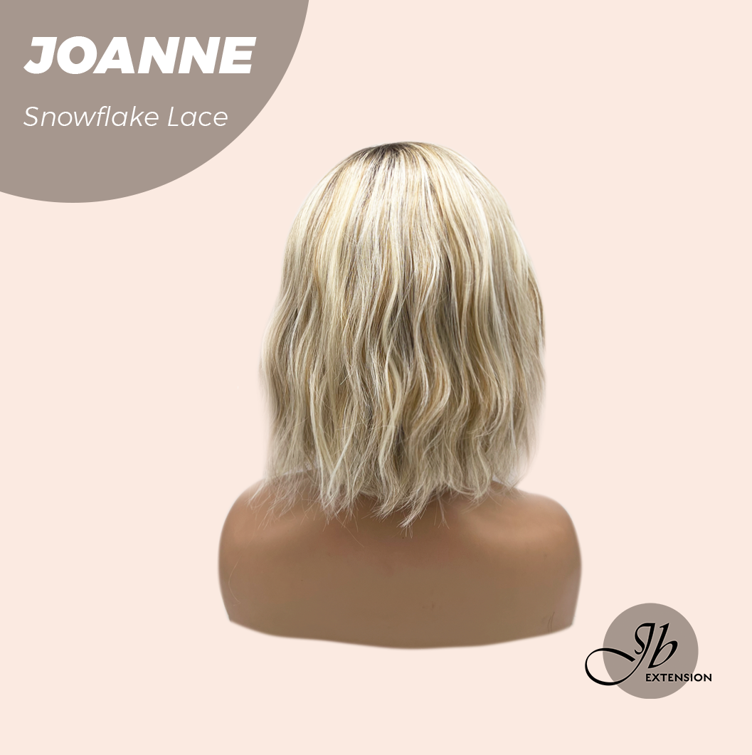 JBEXTENSION 11 Inches Mix Blonde Pre-Cut Side Part Snowflake Lace Frontlace Glueless Wig JOANNE【BENDY EAR TABS】