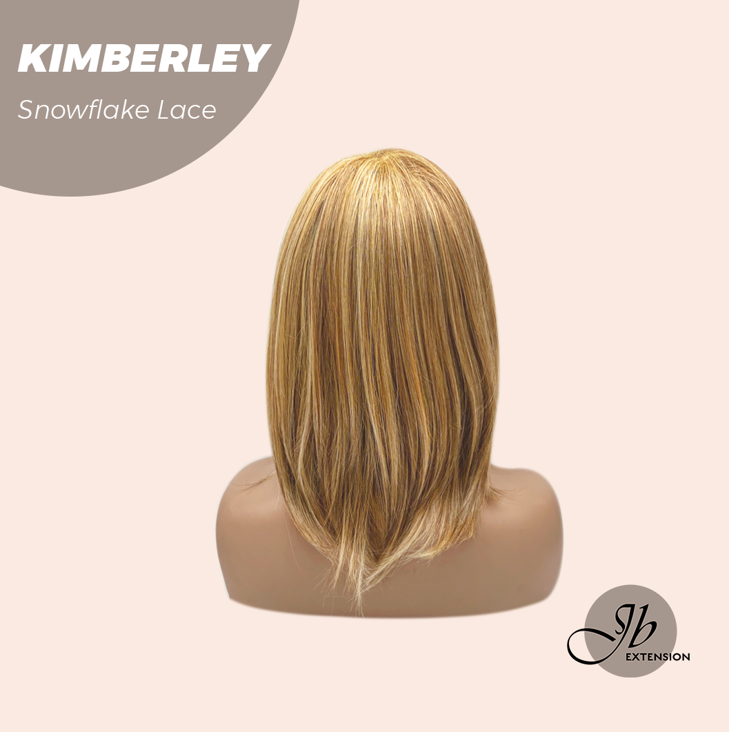 HOT OF SEASON - 14 Inches Honey Blonde Pre-Cut Snowflake Lace Frontlace Glueless Wig KIMBERLEY【PERMATEASE】【BENDY EAR TABS】