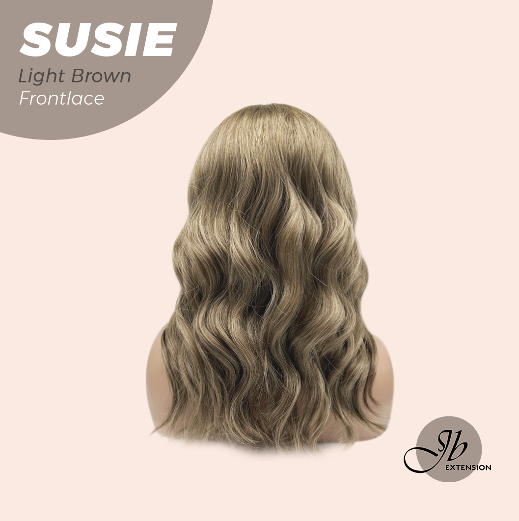 JBEXTENSION 16 Inches Light Brown Women Pre-Cut Frontlace Glueless Wig SUSIE LIGHT BROWN