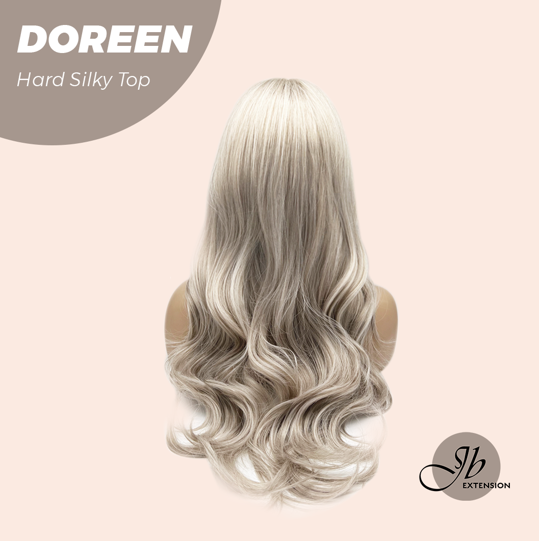 JBEXTENSION 26 Inches Scalpiana Curly Cream Blonde 3.5X4 Hard Silky Top Natural Scalp Effect Wig DOREEN