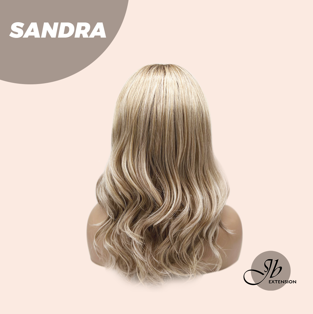JBEXTENSION 17 Inches Peach Blonde Curly Women Fashion Full Machine Wig SANDRA【PLUS PERMATEASE】【BENDY EAR TABS】