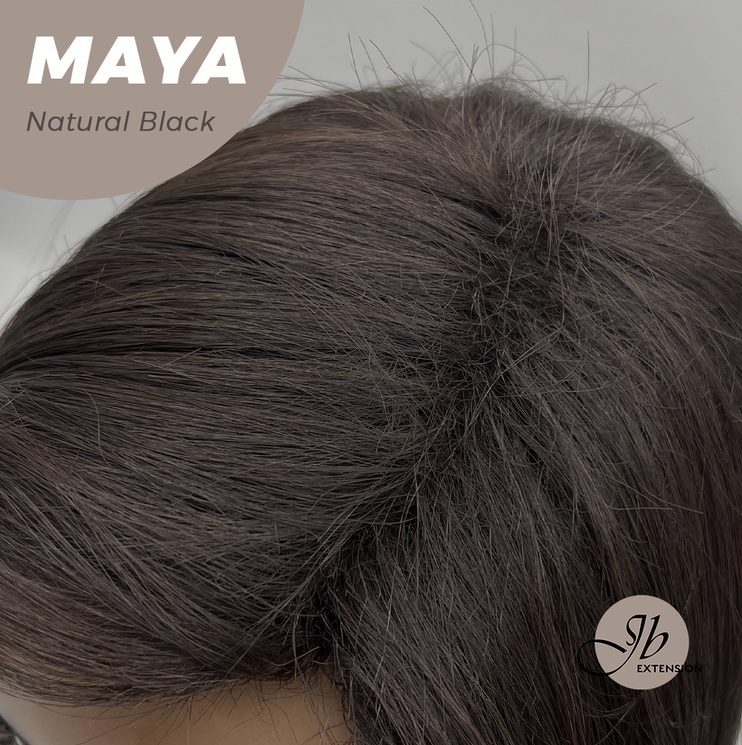 JBEXTENSION 22 Inches Natural Black Women Fashion Full Machine Wig MAYA NATURAL BLACK【PLUS PERMATEASE】【BENDY EAR TABS】