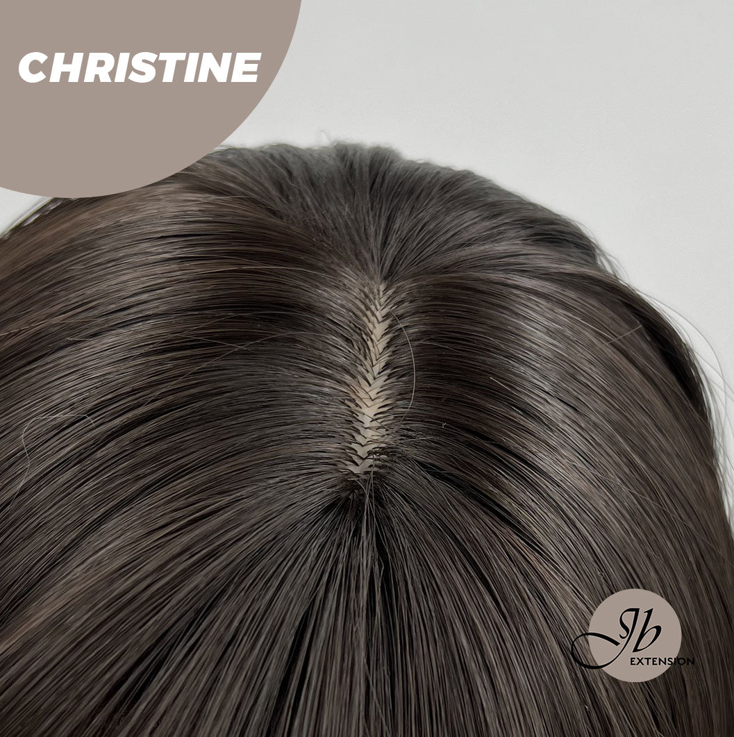 JBEXTENSION 17 Inches Tea Black Darkest Brown Straight Wig CHRISTINE