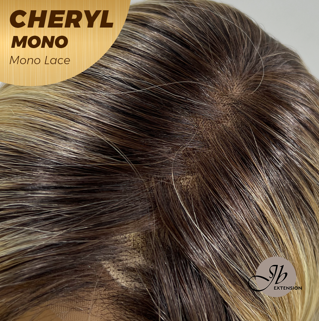 JBEXTENSION CHERYL MONO Monofilament Handmade Wig 6X5 Full Monofilament Hand Tied Top Wig 22 Inches Blonde Mono Lace Wig With Anti-slip Silicone Strips Glueless Wig CHERYL MONO【BENDY EAR TABS】