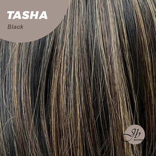 JBEXTENSION 24 Inches Wolf Cut Black Women Wig With Bangs TASHA BLACK