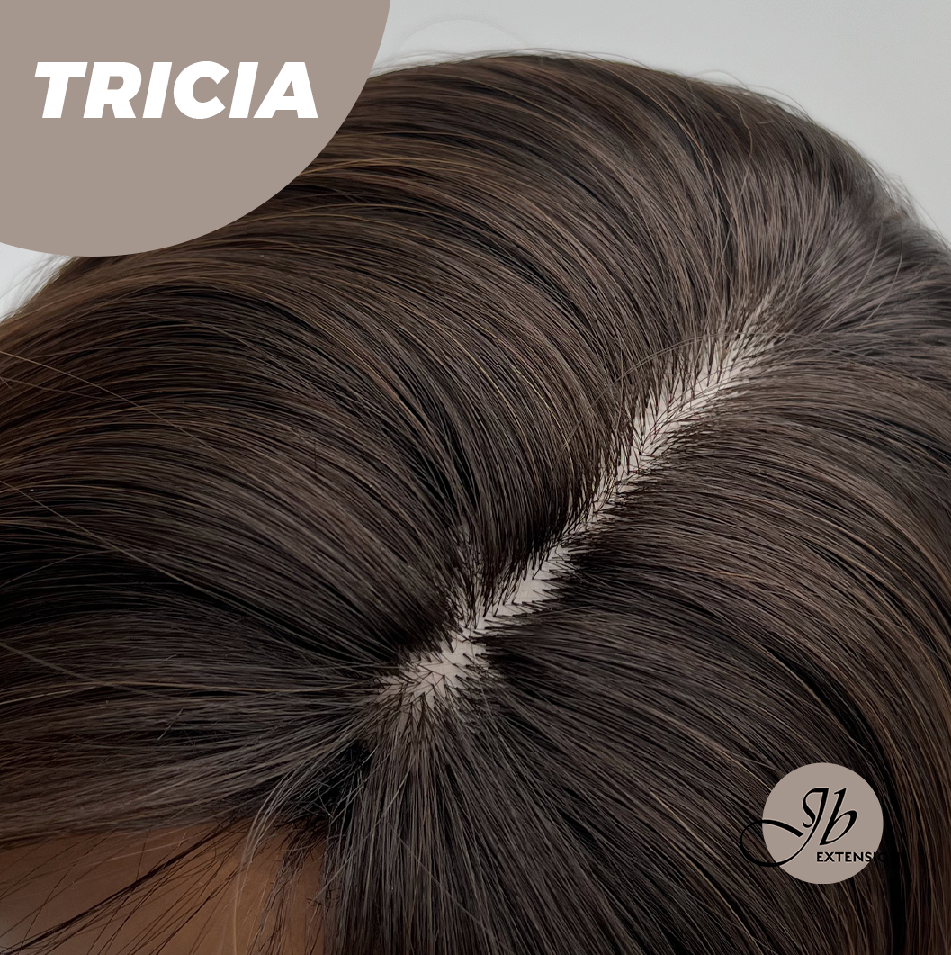 JBEXTENSION 23 Inches Curly Mocha with Dark Root Wig TRICIA