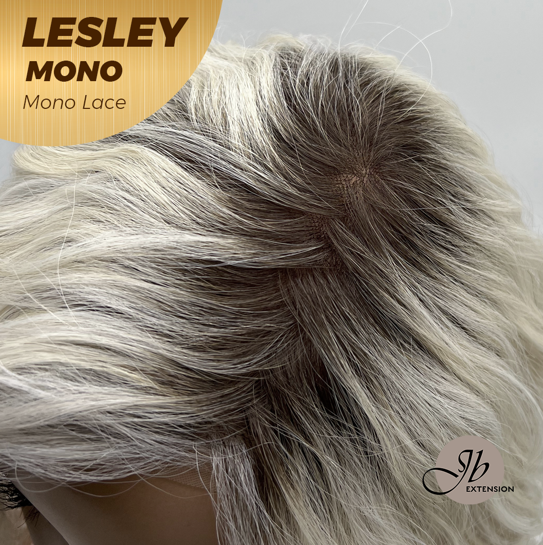JBEXTENSION LESLEY MONO Monofilament Handmade Wig 6X5 Full Monofilament Hand Tied Top Wig 10 Inches Silver Curly Mono Lace Wig With Anti-slip Silicone Strips Glueless Wig LESLEY MONO【BENDY EAR TABS】