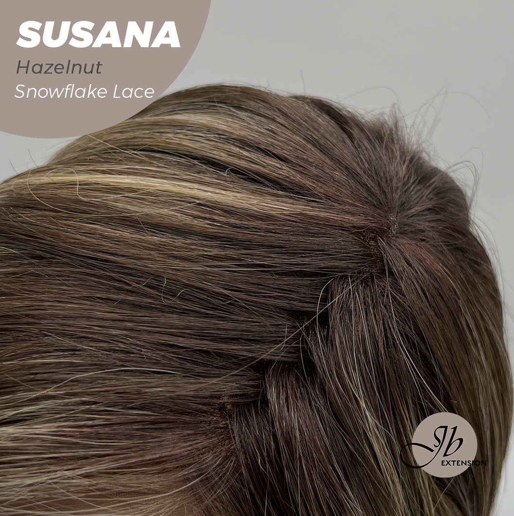 [PRE-ORDER] JBEXTENSION 9 Inches Hazelnut Pre-Cut Side Part Snowflake Lace Frontlace Glueless Wig SUSANA HAZELNUT【BENDY EAR TABS】